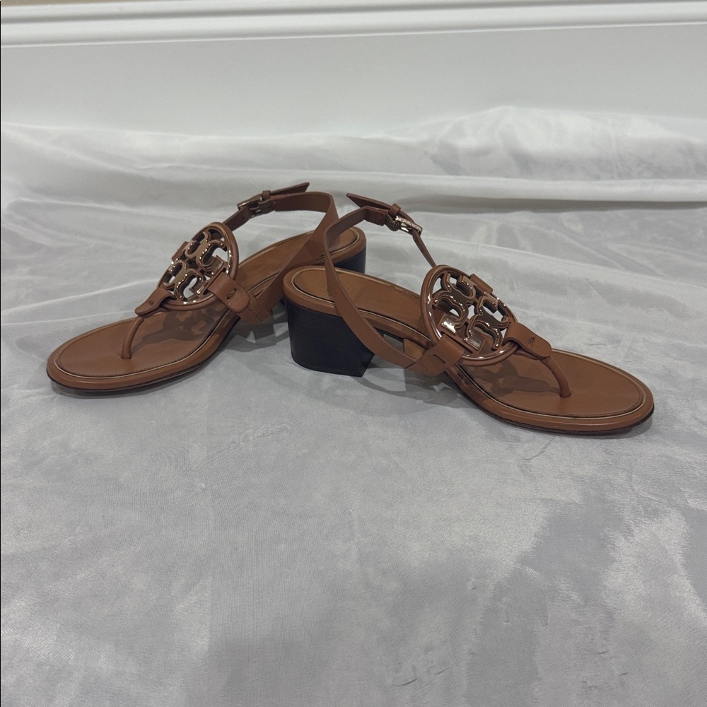 Tory Burch 6.5 Metal Miller Wedge Heels - Picture 8 of 9